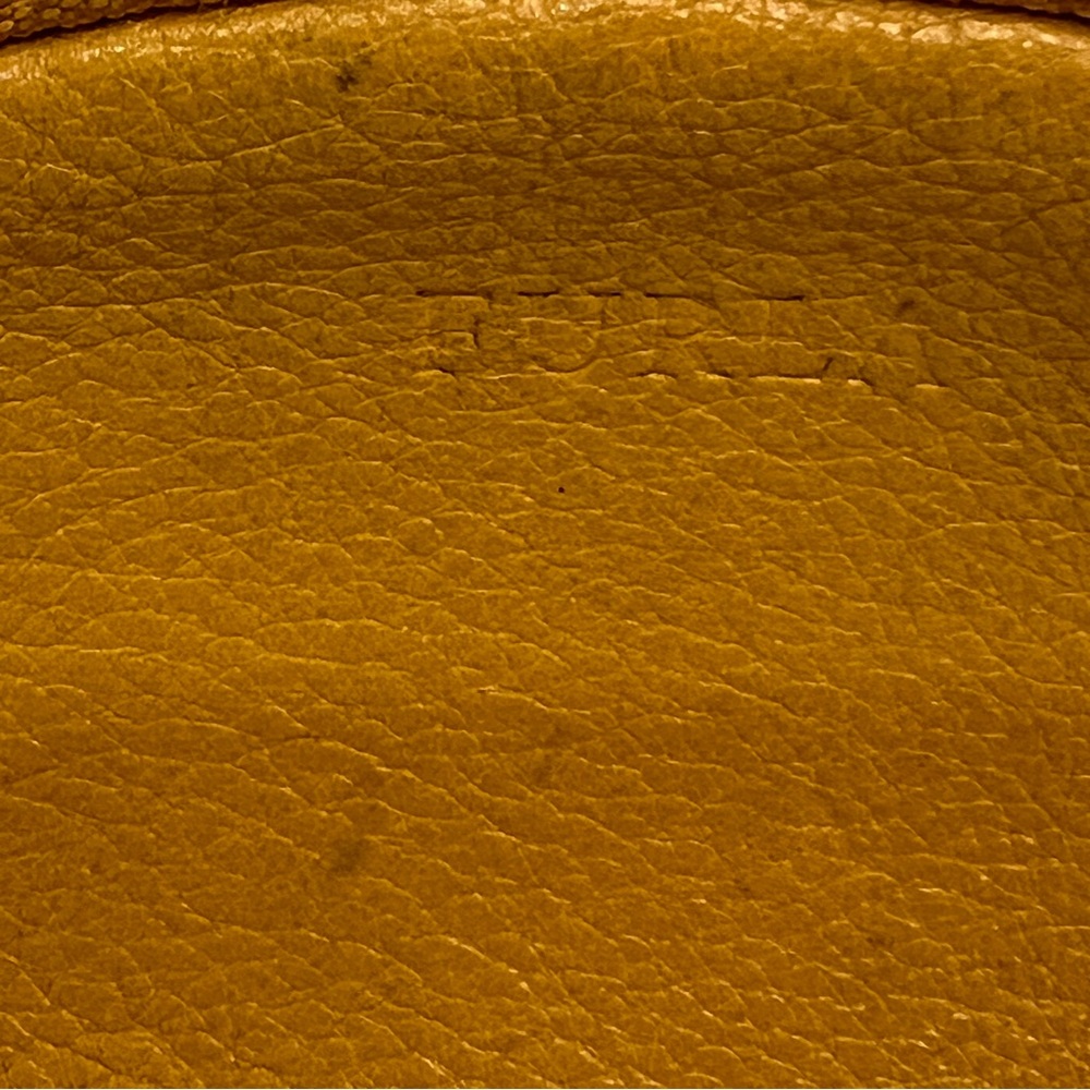 FURLA MUSTARD Yellow Leather Zip Pouch Small Coin Bag - Picture 7 of 9